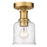 Z-Lite Bryant 1 Light Flush Mount, Heritage Brass/Clear Seedy - 734F1-HBR