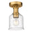 Z-Lite Bryant 1 Light Flush Mount, Heritage Brass/Clear Seedy