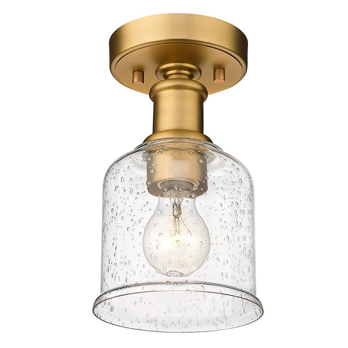 Z-Lite Bryant 1 Light Flush Mount, Heritage Brass/Clear Seedy