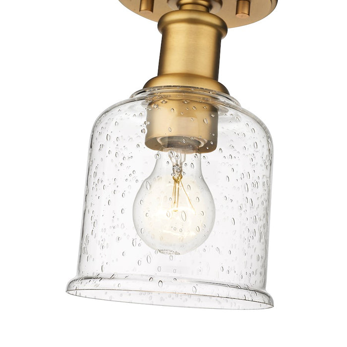 Z-Lite Bryant 1 Light Flush Mount, Heritage Brass/Clear Seedy