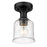Z-Lite Bryant 1 Light Flush Mount, Matte Black/Clear Seedy