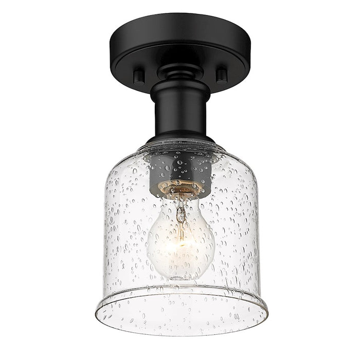 Z-Lite Bryant 1 Light Flush Mount, Matte Black/Clear Seedy