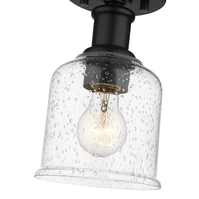 Z-Lite Bryant 1 Light Flush Mount, Matte Black/Clear Seedy