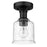 Z-Lite Bryant 1 Light Flush Mount, Matte Black/Clear Seedy