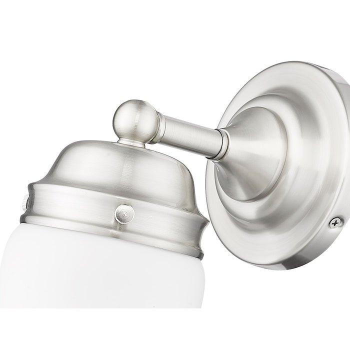 Z-Lite Vaughn 1 Light Wall Sconce, Brushed Nickel/Matte Opal