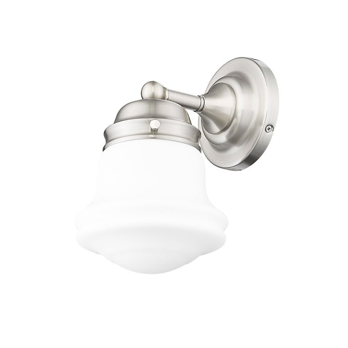 Z-Lite Vaughn 1 Light Wall Sconce, Brushed Nickel/Matte Opal