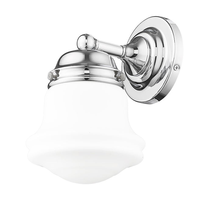 Z-Lite Vaughn 1 Light Wall Sconce, Chrome/Matte Opal