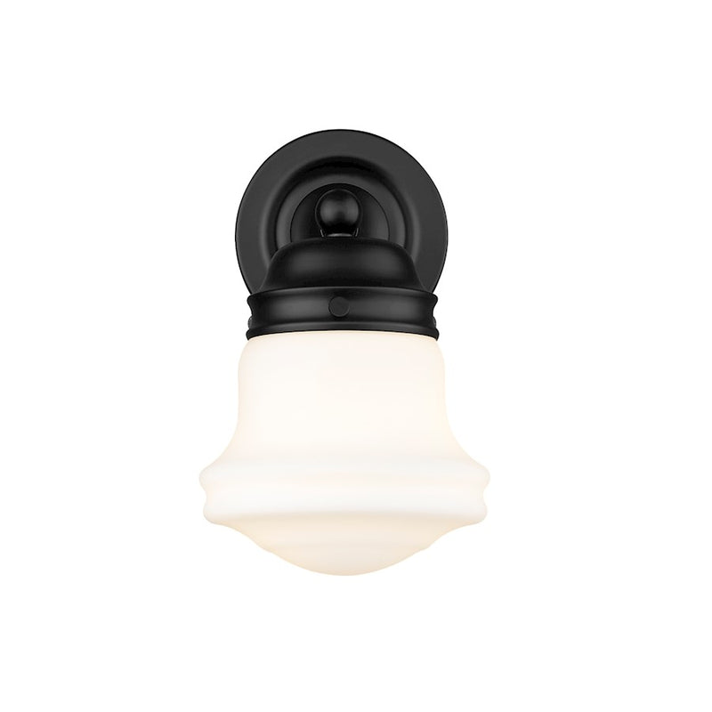 Z-Lite Vaughn 1 Light Wall Sconce, Matte Black/Opal