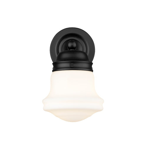 Z-Lite Vaughn 1 Light Wall Sconce, Matte Black/Opal