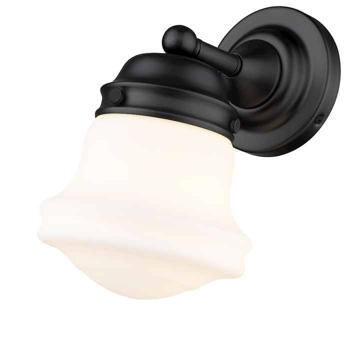 Z-Lite Vaughn 1 Light Wall Sconce, Matte Black/Opal