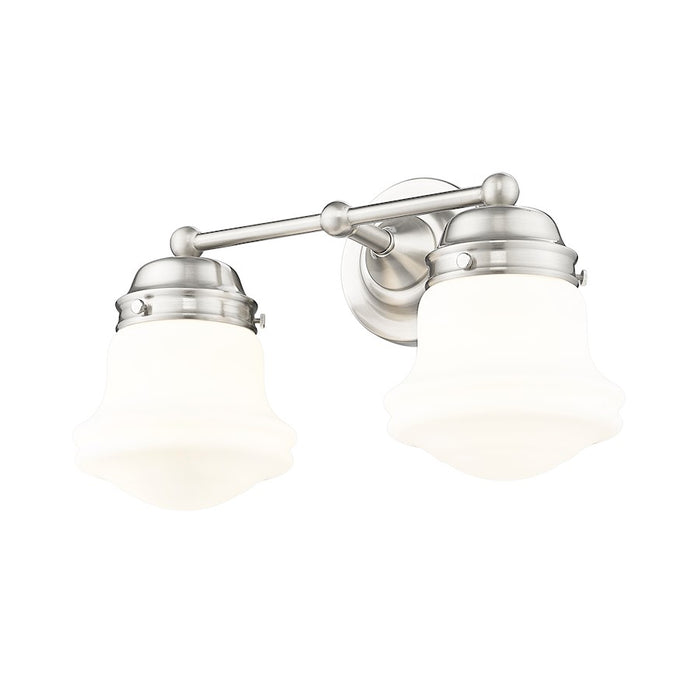 Z-Lite Vaughn 2 Light Vanity, Brushed Nickel/Matte Opal