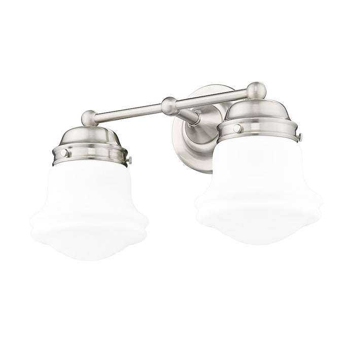 Z-Lite Vaughn 2 Light Vanity, Brushed Nickel/Matte Opal