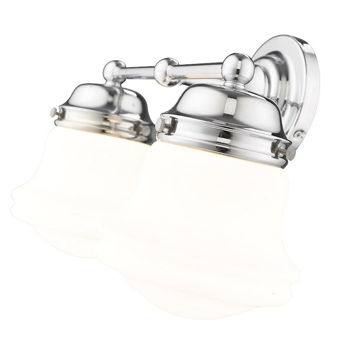 Z-Lite Vaughn 2 Light Vanity, Chrome/Matte Opal