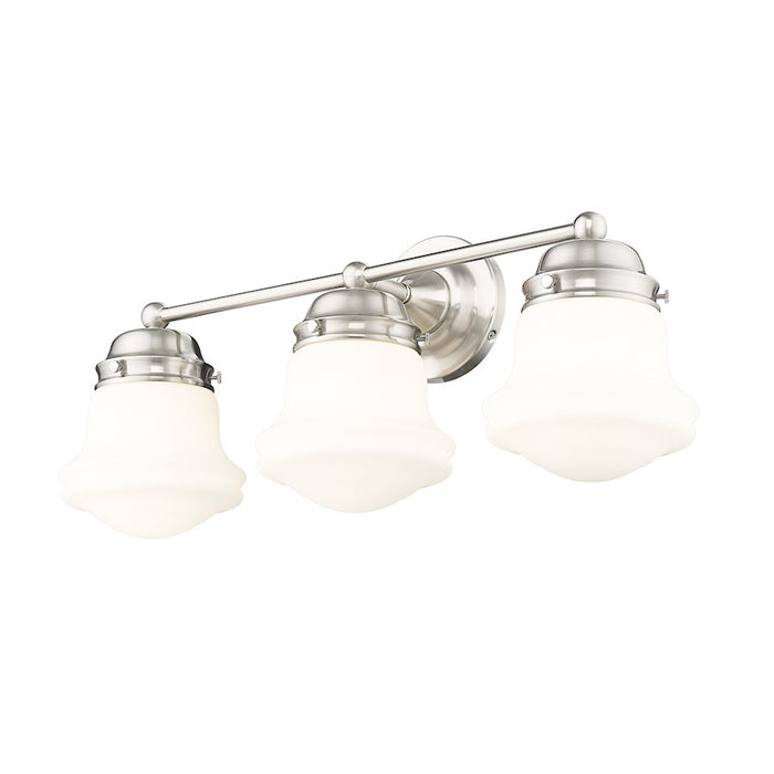 Z-Lite Vaughn 3 Light Vanity, Brushed Nickel/Matte Opal