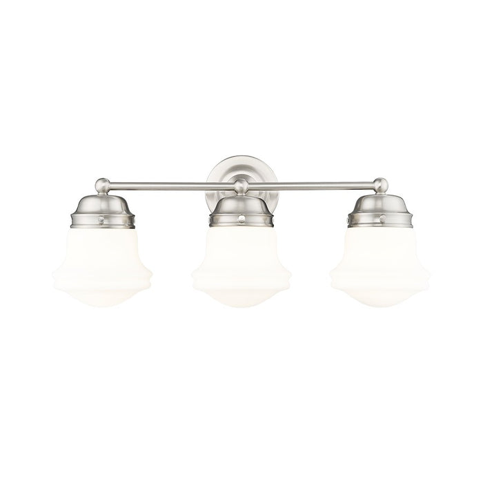 Z-Lite Vaughn 3 Light Vanity, Brushed Nickel/Matte Opal