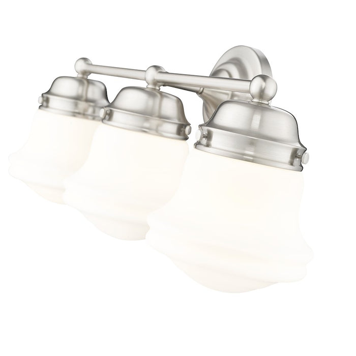 Z-Lite Vaughn 3 Light Vanity, Brushed Nickel/Matte Opal