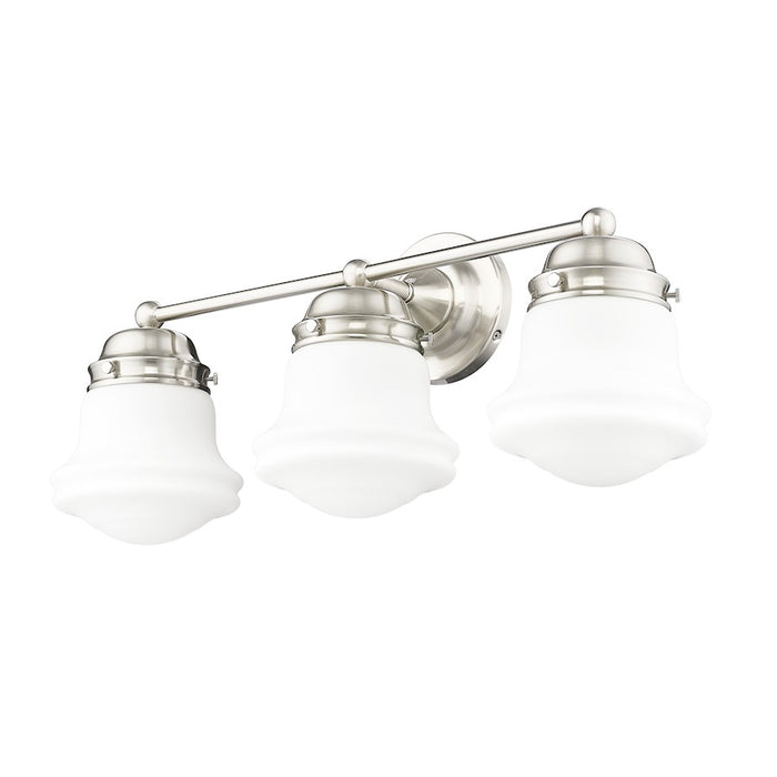 Z-Lite Vaughn 3 Light Vanity, Brushed Nickel/Matte Opal