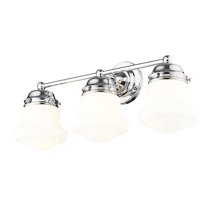 Z-Lite Vaughn 3 Light Vanity, Chrome/Matte Opal