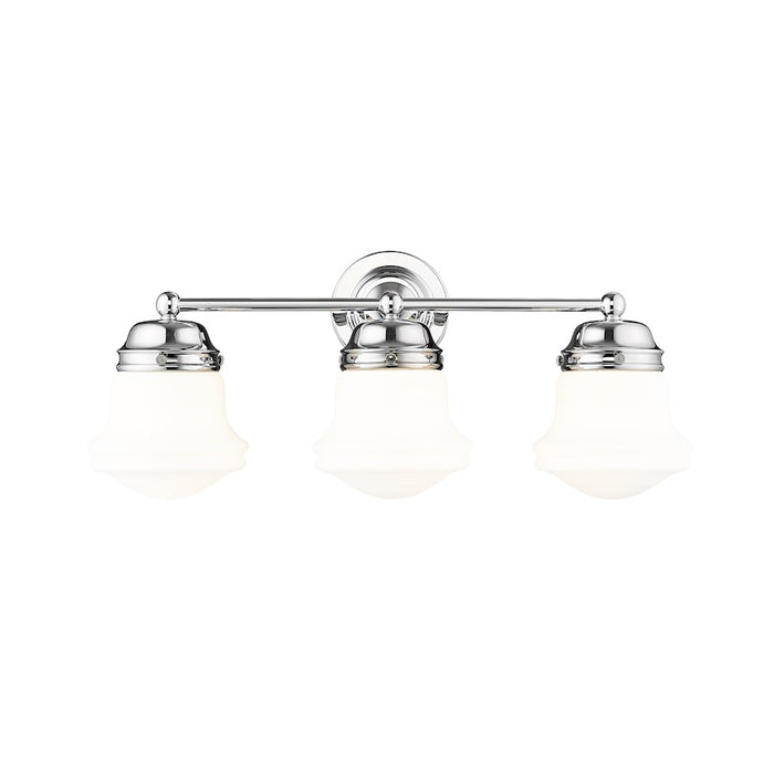 Z-Lite Vaughn 3 Light Vanity, Chrome/Matte Opal