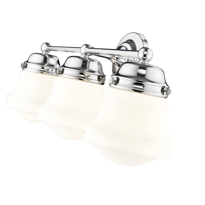 Z-Lite Vaughn 3 Light Vanity, Chrome/Matte Opal