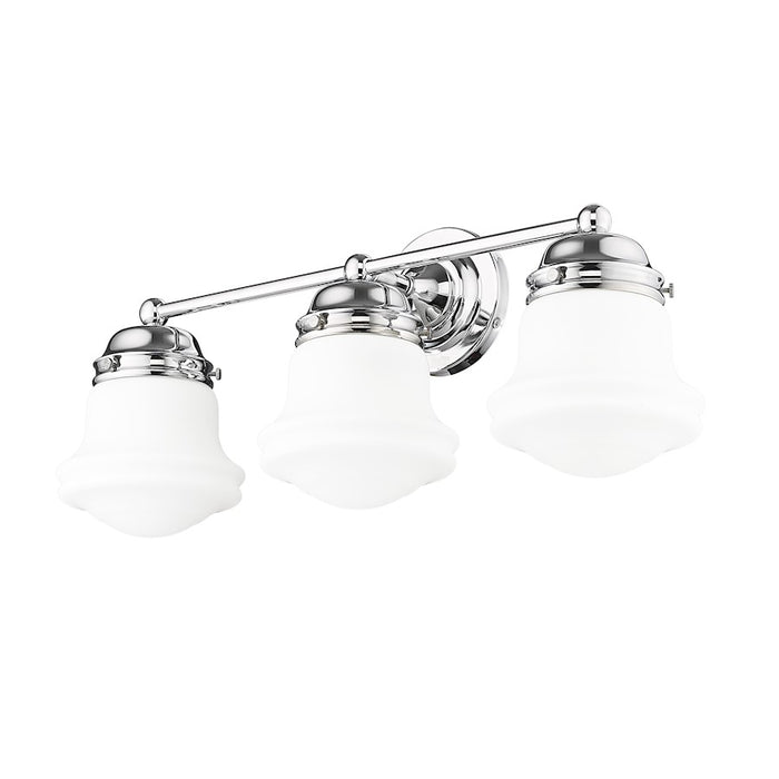 Z-Lite Vaughn 3 Light Vanity, Chrome/Matte Opal