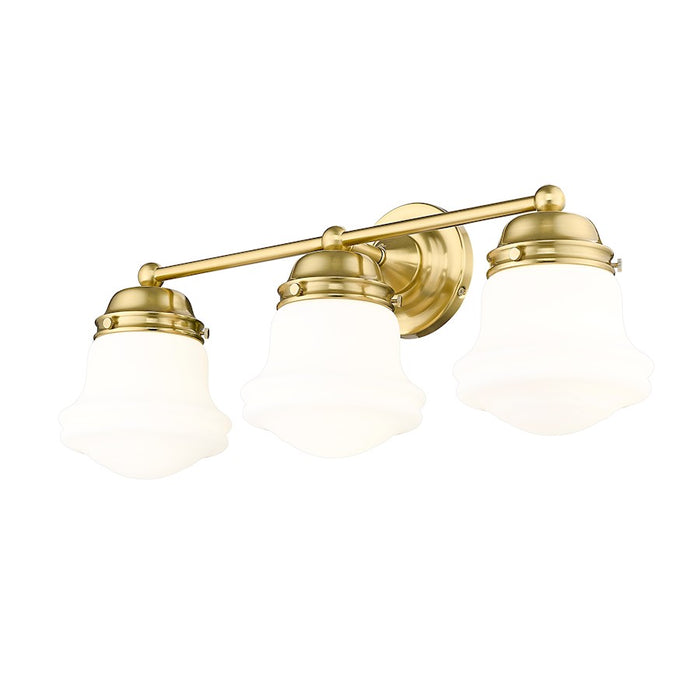 Z-Lite Vaughn 3 Light Vanity, Luxe Gold/Matte Opal