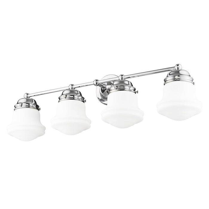 Z-Lite Vaughn 4 Light Vanity, Chrome/Matte Opal