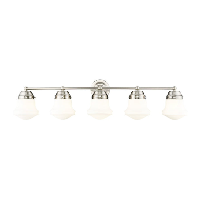 Z-Lite Vaughn 5 Light Vanity, Brushed Nickel/Matte Opal