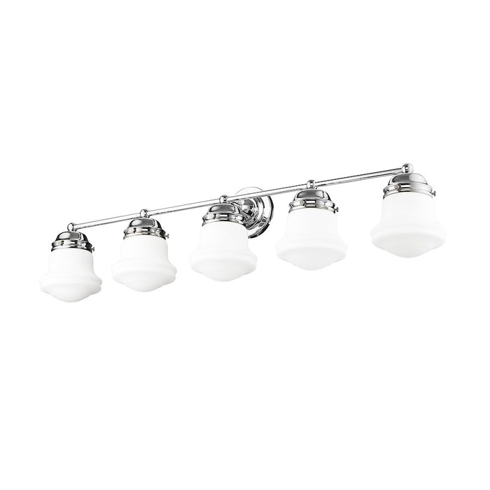 Z-Lite Vaughn 5 Light Vanity, Chrome/Matte Opal