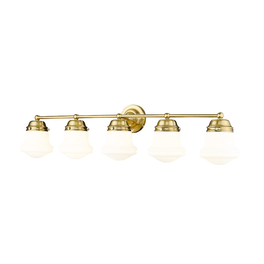 Z-Lite Vaughn 5 Light Vanity, Luxe Gold/Matte Opal - 735-5V-LG