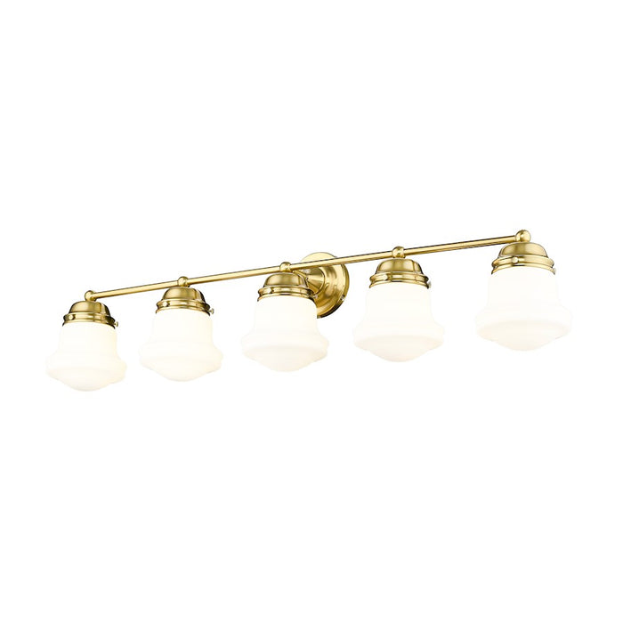 Z-Lite Vaughn 5 Light Vanity, Luxe Gold/Matte Opal