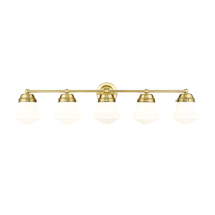 Z-Lite Vaughn 5 Light Vanity, Luxe Gold/Matte Opal