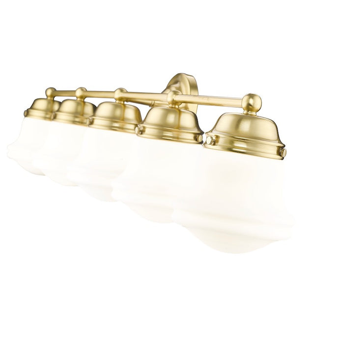 Z-Lite Vaughn 5 Light Vanity, Luxe Gold/Matte Opal