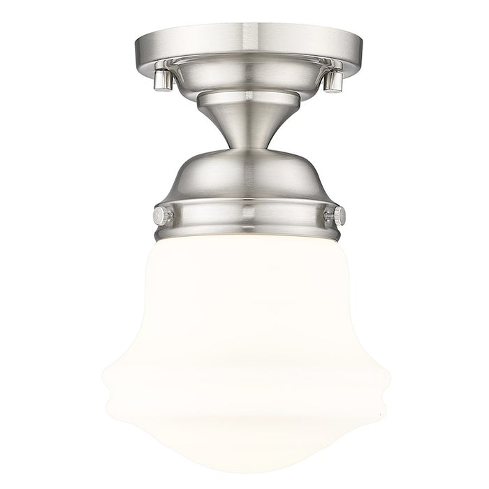 Z-Lite Vaughn 1 Light 6" Flush Mount, Brushed Nickel/Matte Opal - 735F1-BN