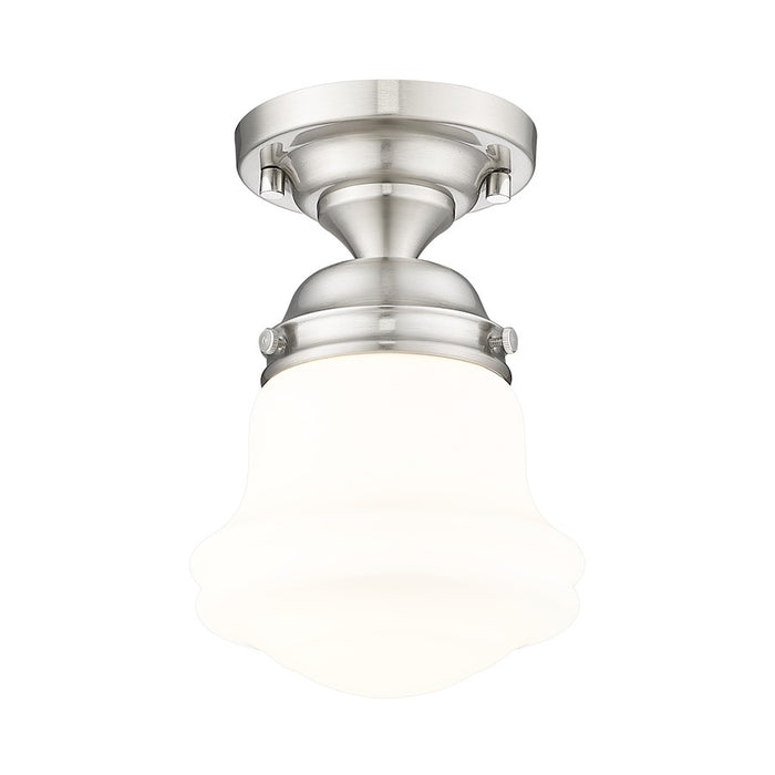 Z-Lite Vaughn 1 Light 6" Flush Mount, Brushed Nickel/Matte Opal