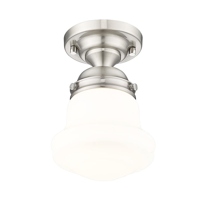 Z-Lite Vaughn 1 Light 6" Flush Mount, Brushed Nickel/Matte Opal