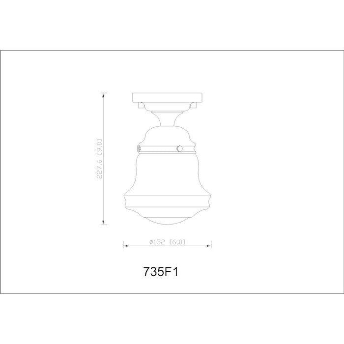 Z-Lite Vaughn 1 Light 6" Flush Mount, Brushed Nickel/Matte Opal