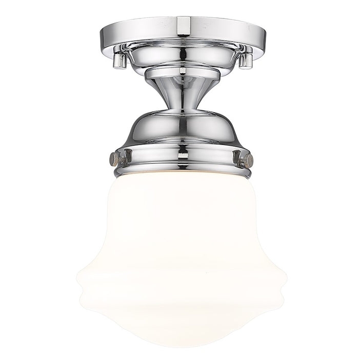 Z-Lite Vaughn 1 Light 6" Flush Mount, Chrome/Matte Opal - 735F1-CH