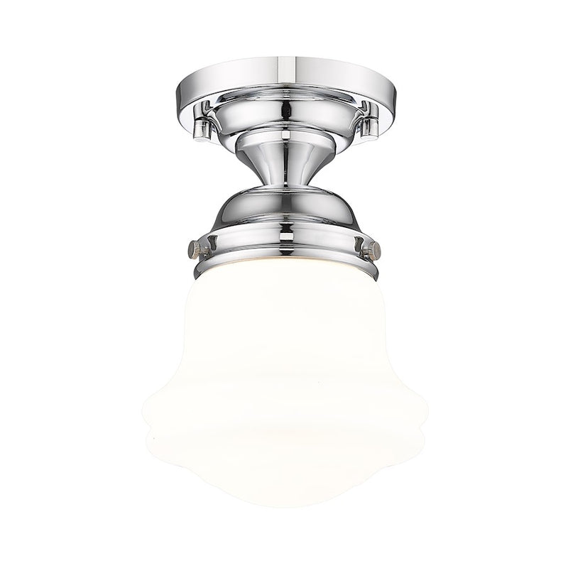 Z-Lite Vaughn 1 Light 6" Flush Mount, Chrome/Matte Opal