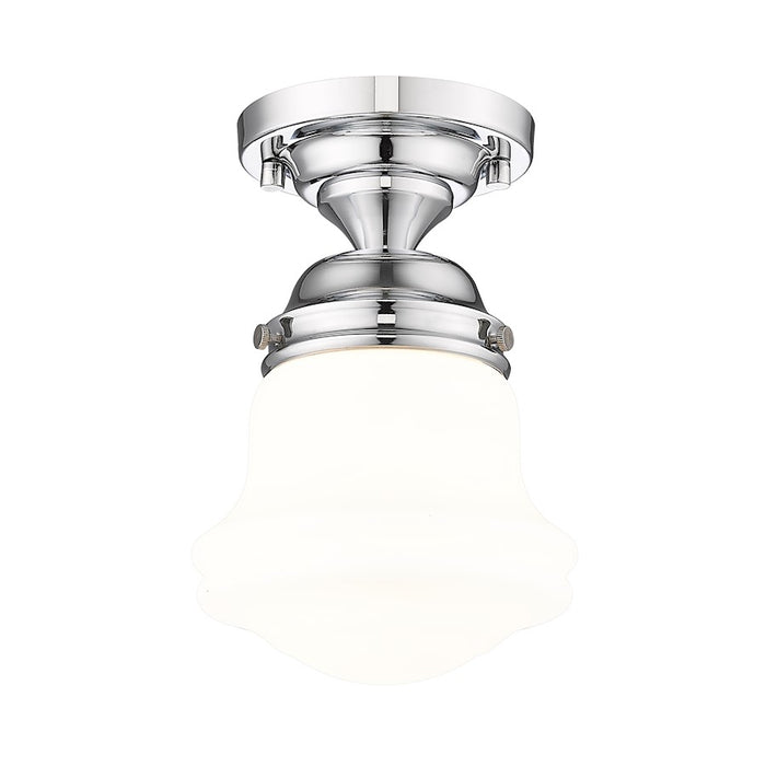 Z-Lite Vaughn 1 Light 6" Flush Mount, Chrome/Matte Opal