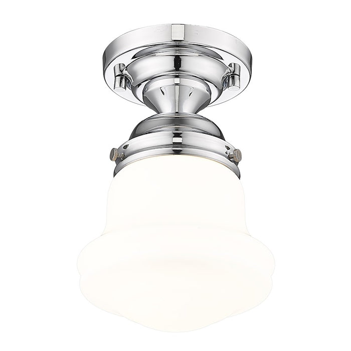 Z-Lite Vaughn 1 Light 6" Flush Mount, Chrome/Matte Opal