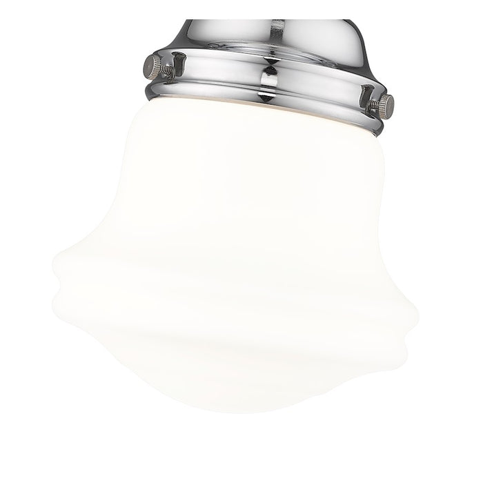 Z-Lite Vaughn 1 Light 6" Flush Mount, Chrome/Matte Opal