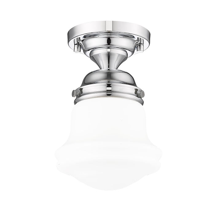 Z-Lite Vaughn 1 Light 6" Flush Mount, Chrome/Matte Opal