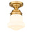 Z-Lite Vaughn 1 Light 9" Flush Mount, Heritage Brass/Matte Opal