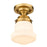 Z-Lite Vaughn 1 Light 9" Flush Mount, Heritage Brass/Matte Opal