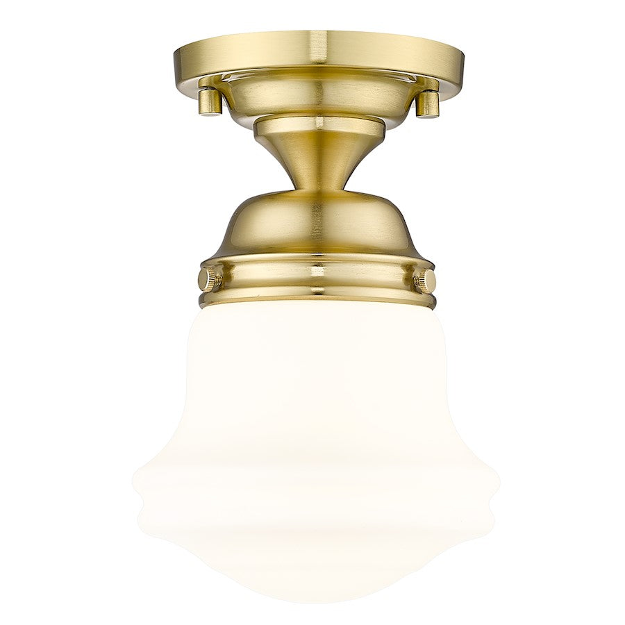 Z-Lite Vaughn 1 Light 6" Flush Mount, Luxe Gold/Matte Opal - 735F1-LG