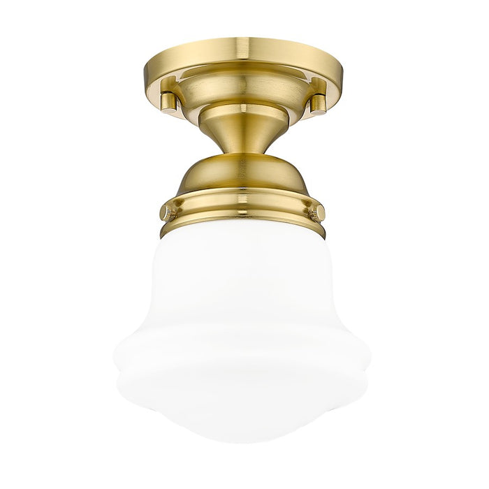 Z-Lite Vaughn 1 Light 6" Flush Mount, Luxe Gold/Matte Opal