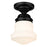 Z-Lite Vaughn 1 Light 9" Flush Mount, Matte Black/Matte Opal