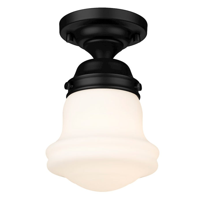 Z-Lite Vaughn 1 Light 9" Flush Mount, Matte Black/Matte Opal