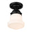 Z-Lite Vaughn 1 Light 9" Flush Mount, Matte Black/Matte Opal